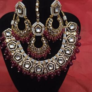 Elegant Gold and Red Jewelry Set